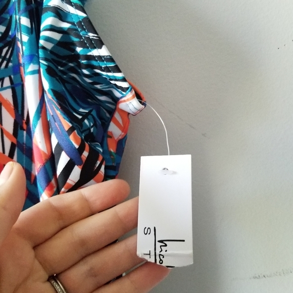 Nicole Miller Studio Paradise Tropical Print One Piece Swimsuit 2X - Picture 7 of 8